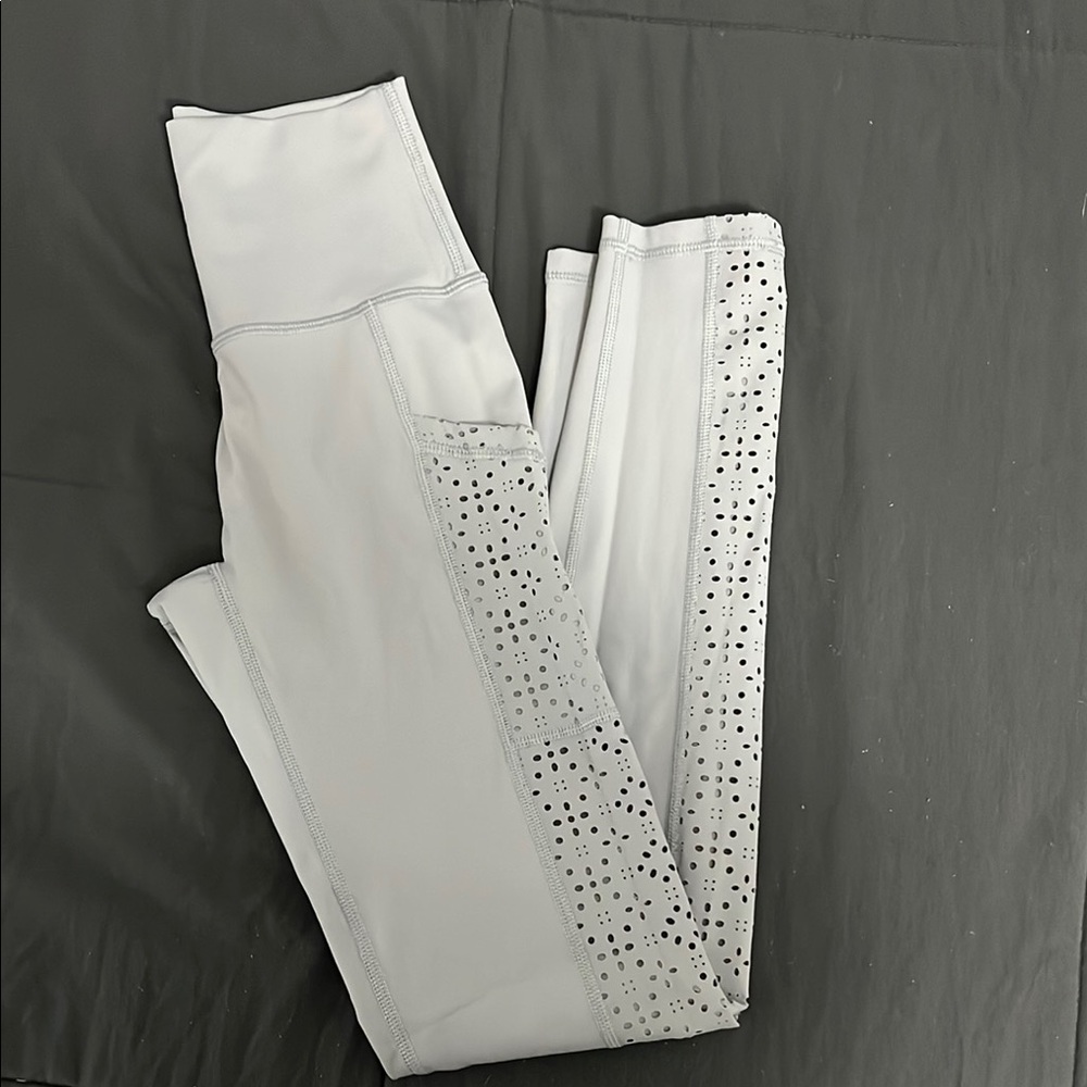 Aerie Gray Leggings with White Logo